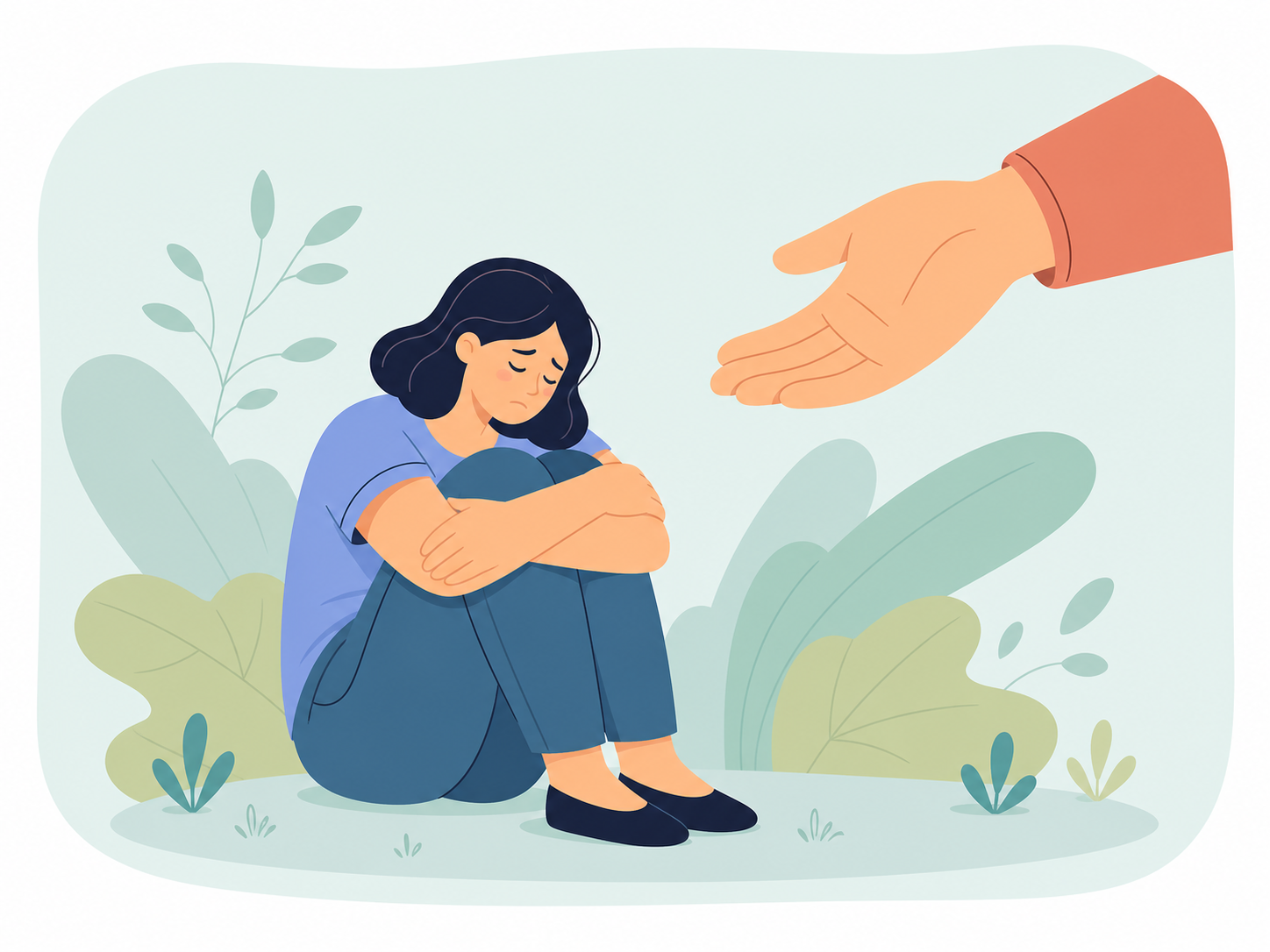 Helping hand consultation illustration