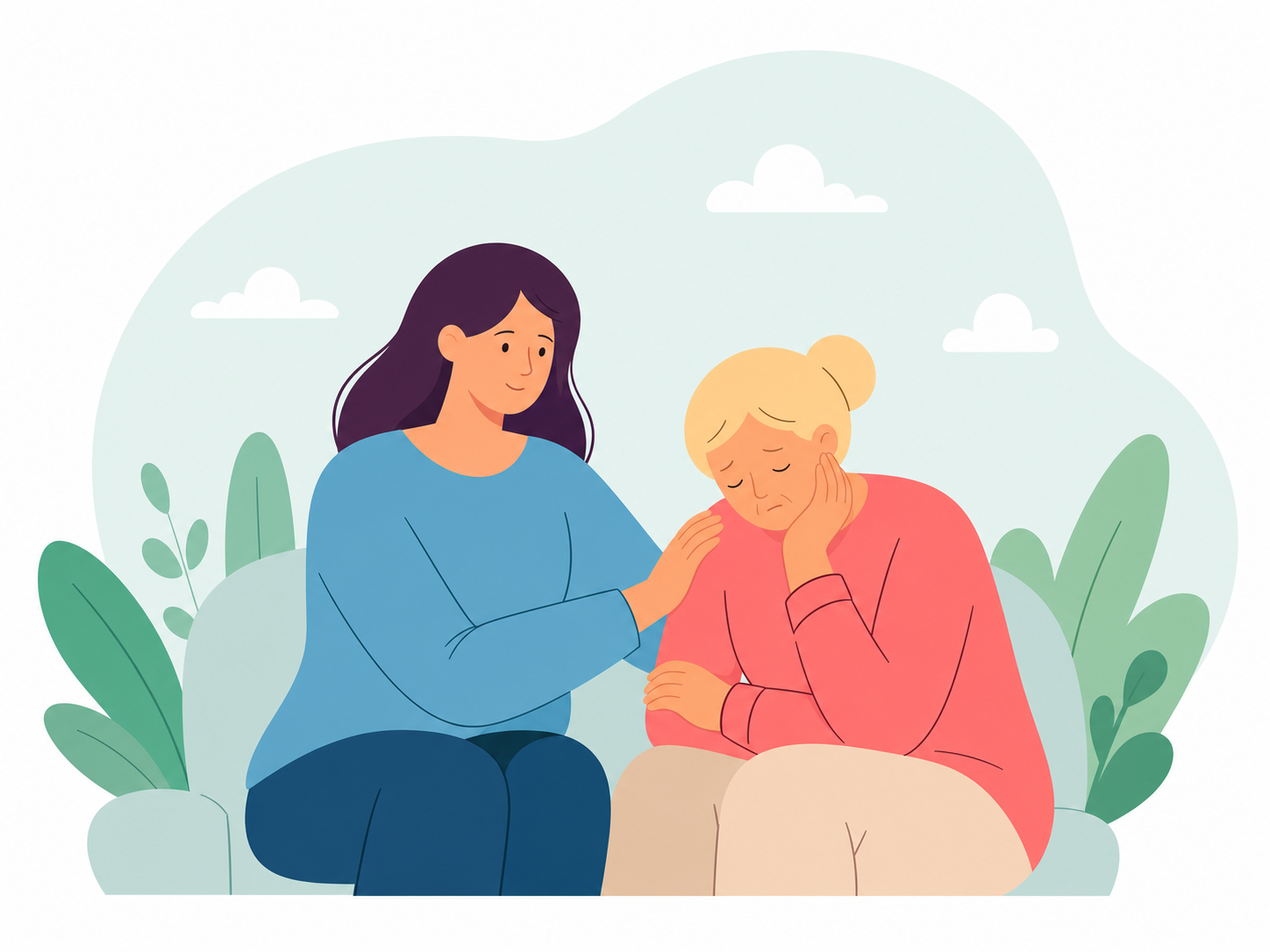 Supportive personal consultation illustration