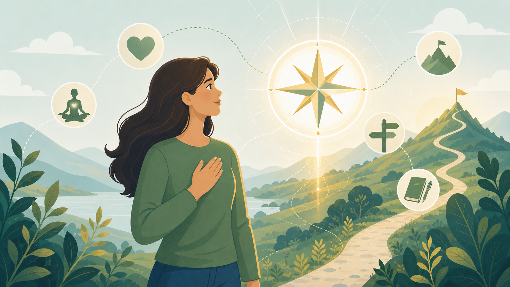 Illustration of energetic alignment and inner guidance
